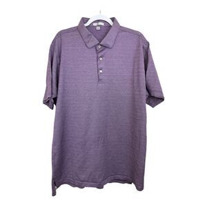 Peter Millar Polo Shirt Mens Size XXL Purple Stripe Cotton Short Sleeves
